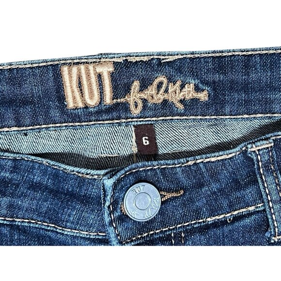 Kut From The Kloth Women Boot Cut Jeans Blue Size 6 Mid Rise Stretch Zipper - Picture 3 of 16